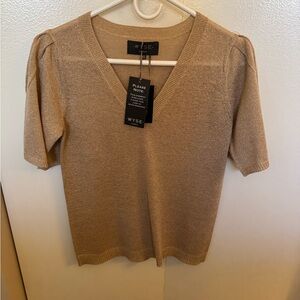 Gold V-Neck Women's Top